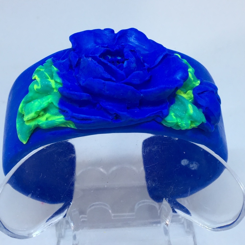 Handmade Polymer Clay Bracelet, Handmade Jewelry, Bangle Bracelet, Jewelry - Picture 3 of 4